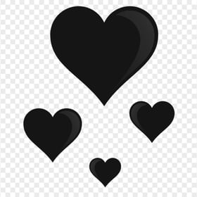 HD Group Of Black Floating Hearts PNG
