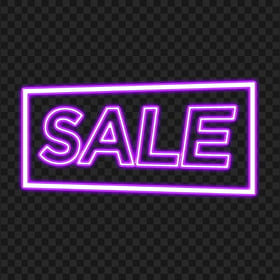 HD Glowing Sale Word Purple Neon Sign PNG