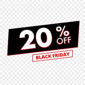 HD 20% Off Sale Black Friday Discount Sign PNG