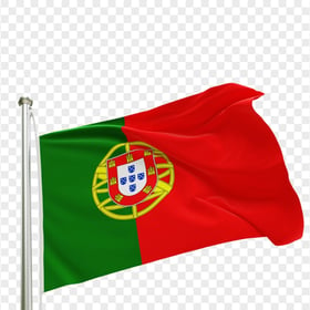 HD Portugal Waving Flag Pole PNG
