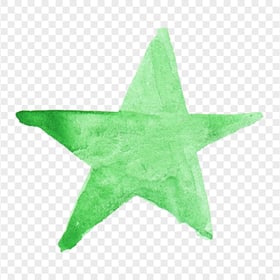 Green Watercolor Painting Star PNG