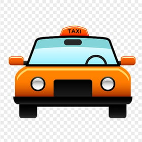 Vector Cartoon Orange Taxi Cab Icon PNG
