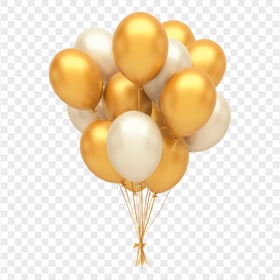 HD Gold & Silver Balloons Decorations PNG