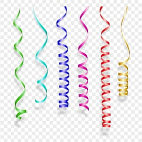 Hanging Colorful Party Ribbons PNG