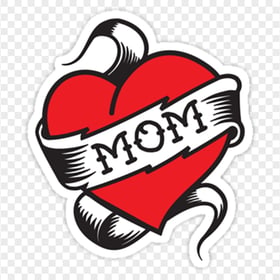 I Love Mom Red Heart Tattoo stickers