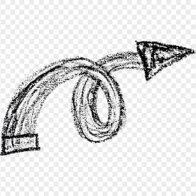 Black Chalk Sketch Spiral Arrow Right