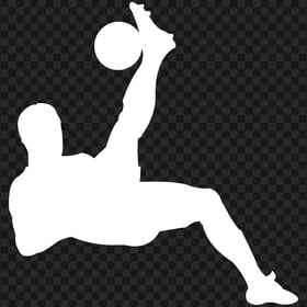Football Player Kicking Ball White Silhouette HD PNG