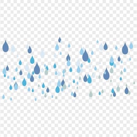 Transparent Cartoon Blue Raindrops