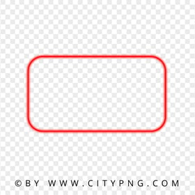 Rectangle Red Neon Frame Transparent Background