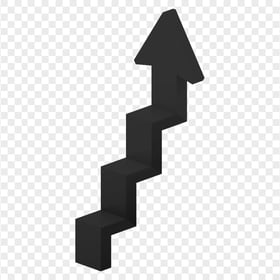 HD Black 3D Up Stairs Arrow Transparent PNG