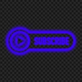 HD Youtube Dark Blue Neon Subscribe Button Logo PNG