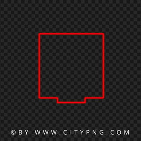 Creative Square Neon Red Frame Border PNG Image