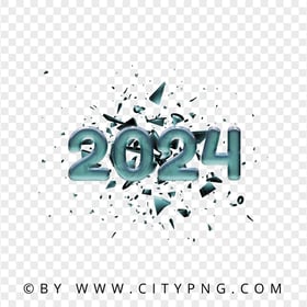 Blue 2024 Text Splatter Effect PNG