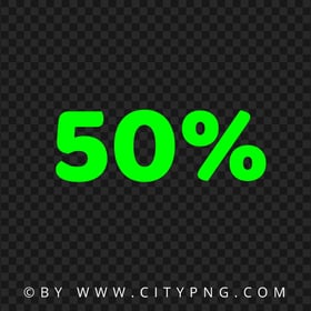HD PNG 50% Percent Green Text Number