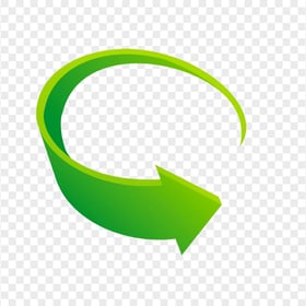 3D Graphic Green Curved Arrow Right