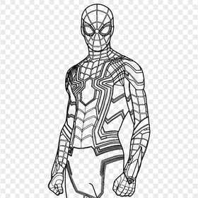 HD Superhero Spiderman Black Outline Character PNG