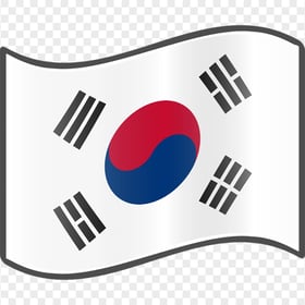 South Korean Wavy Vector Flag Icon PNG