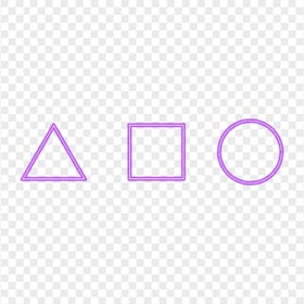 HD Square Triangle Circle Purple Glowing Neon PNG