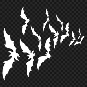 HD Halloween White Bats Silhouette Flying Transparent PNG