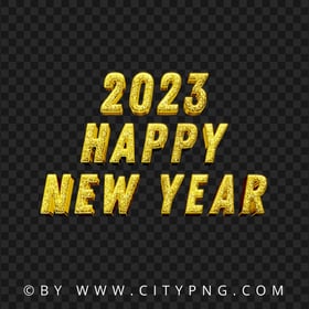 2023 Gold Glitter Happy New Year HD PNG