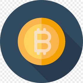 Round Flat BTC Bitcoin Icon PNG
