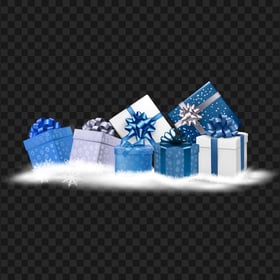 Christmas Blue Gift Boxes HD PNG