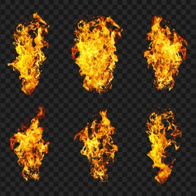 HD Group Of Realistic Fires Flames PNG