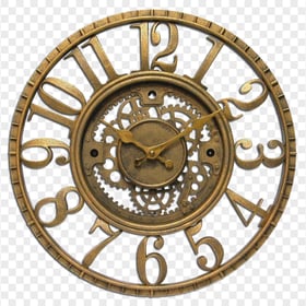 Download HD Gold Antique Old Clock PNG