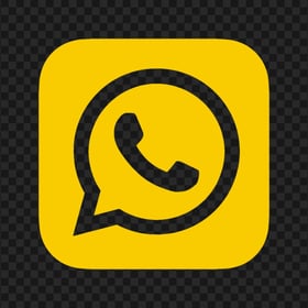 HD Yellow Outline Whatsapp Whats App Square Logo Icon PNG