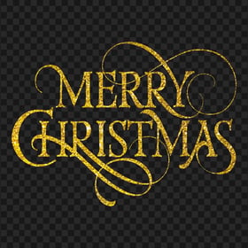 HD Golden Gold Glitter Merry Christmas Text PNG