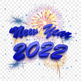 Blue Happy New Year 2022 Fireworks Illustration