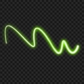 Green Curved Neon Line PNG