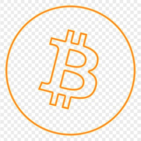 HD Orange Outline Btc Logo Icon PNG