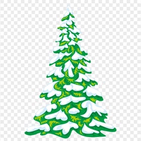 HD Snowy Cartoon Christmas Tree Transparent PNG