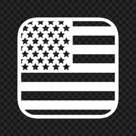 HD Square White American USA  Flag Icon PNG
