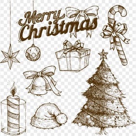 Download Sketch Drawn Christmas Items PNG