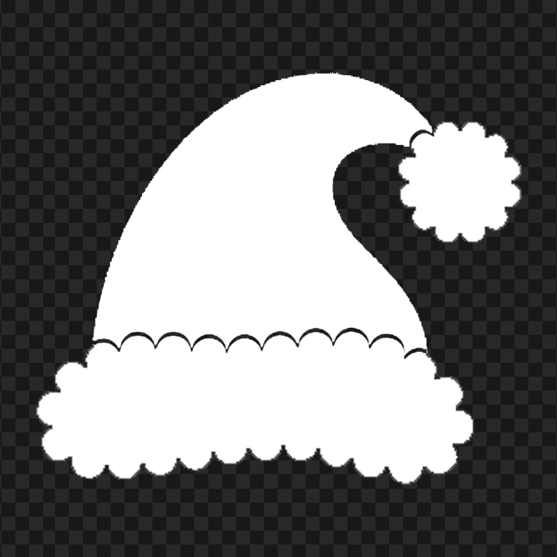 HD Christmas Santa Claus Hat White Silhouette PNG