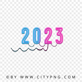 HD 2023 Blue And Pink Neon Sign Transparent PNG