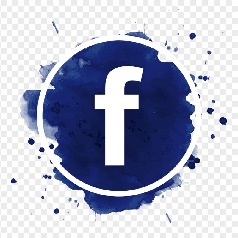 Round Blue Splash Facebook Fb Logo Icon Design