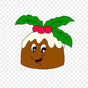 HD Christmas Pudding Cartoon Cake Character PNG