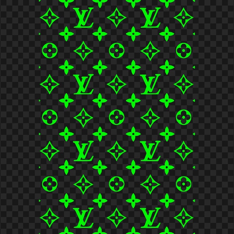 Lv Louis Vuitton Green Pattern PNG Image