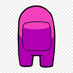 HD Among Us Pink Character Back View PNG