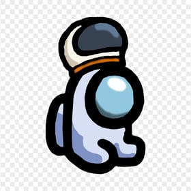 HD White Among Us Mini Crewmate Character Baby With Astronaut Helmet PNG