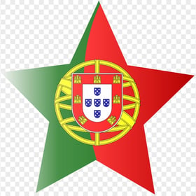 Portugal Flag Star Shape Transparent Background