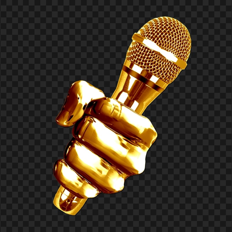 PNG Superstar Golden Gold Hand Hold Microphone Mic