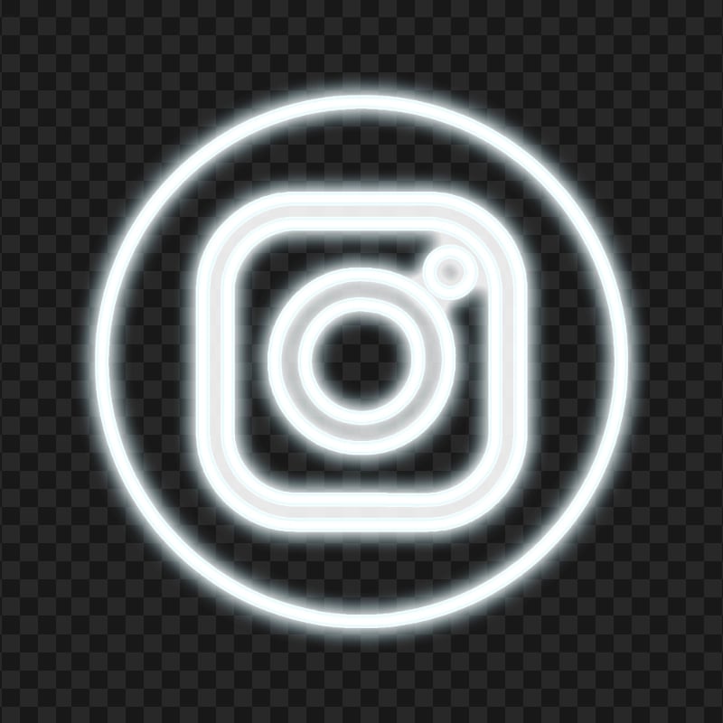 PNG White Neon Instagram Logo Icon Citypng