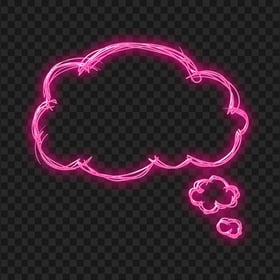 PNG Pink Glowing Neon Cloud Sketch
