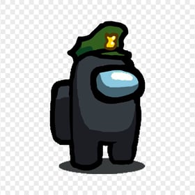 HD Black Among Us Crewmate Character Military Hat PNG