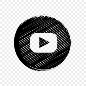 HD Black Round Aesthetic Scratch Youtube YT Icon PNG