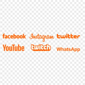 HD Social Media Orange Logos PNG